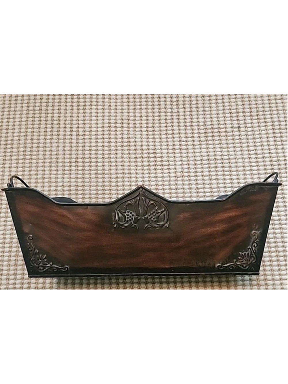 Vintage Ornate Metal Decorative Basket/Flower Box 17.5inLx 7inHx 8inW